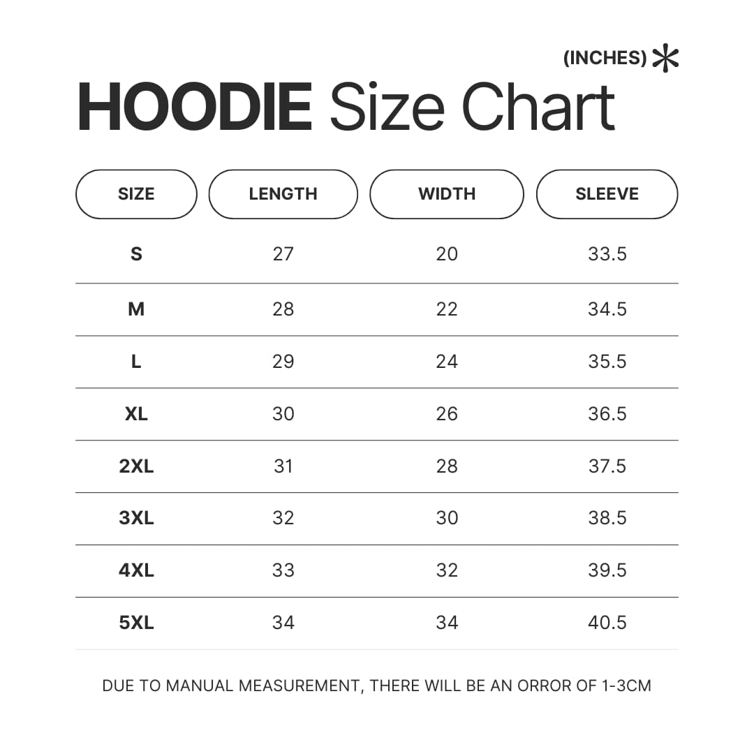 Hoodie Size Chart - ASAP Rocky Merch