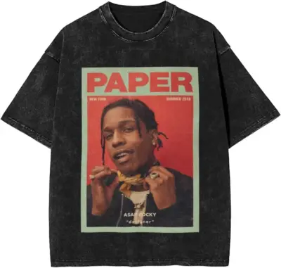 ASAP Rocky Rapper Mineral Wash T-Shirt