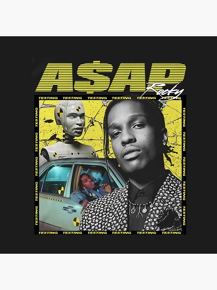 Asap Rocky Rapper Testing Throw Pillow - Image 2