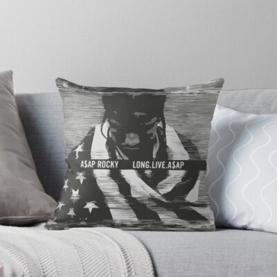 Long Live Asap Asap Rocky Illustration Throw Pillow